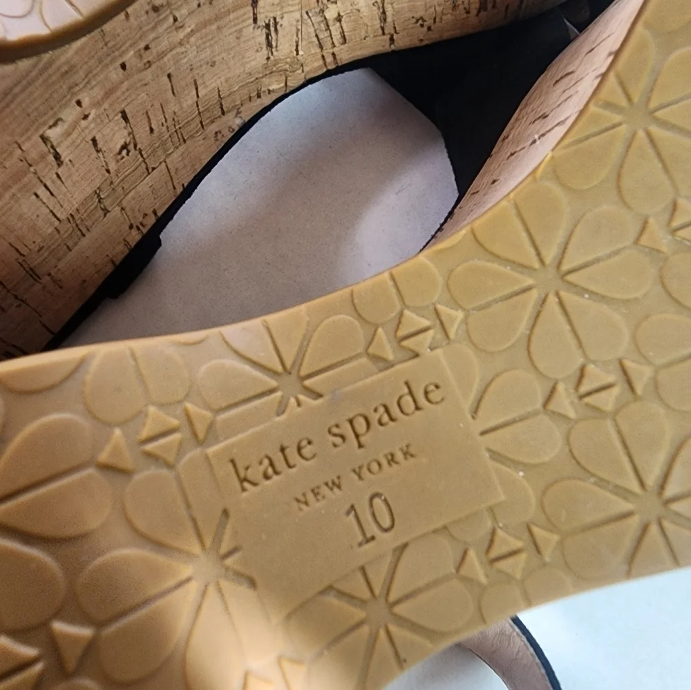 Kate Spade | Jasper Suede‎ Platform Sandals, size 10 Black